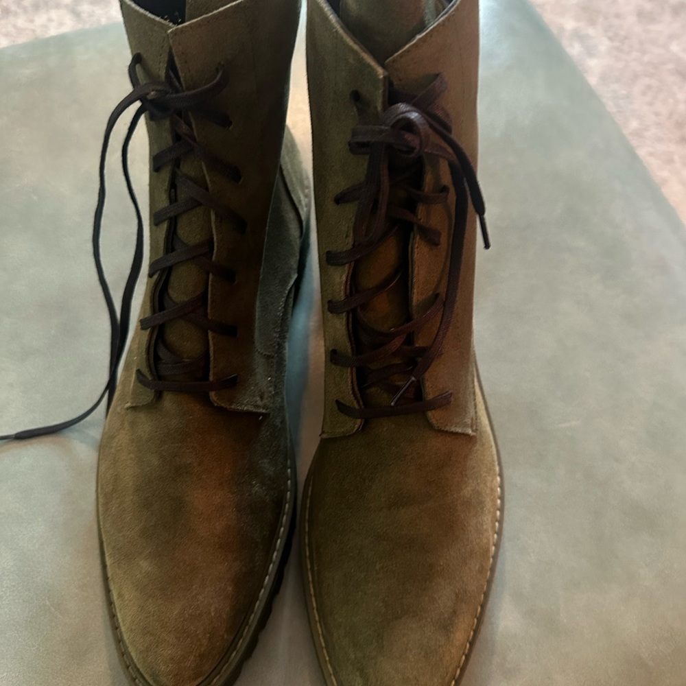 Freda Salvador Olive Green Lace-Up Boots